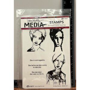 Dina Wakley Media Scribbly Women Cling Stamps For Mixed Media Layering MDR41337